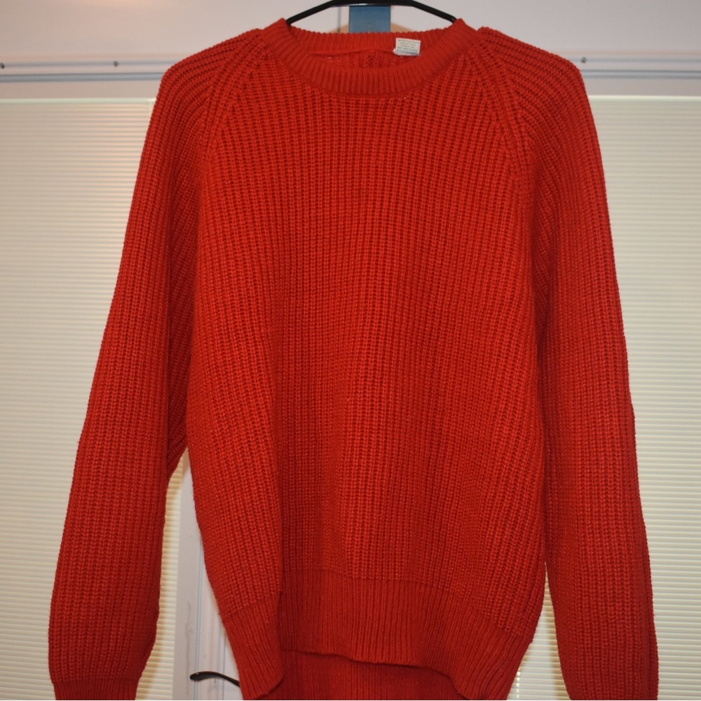 Solid Ribbed Knit Sweater